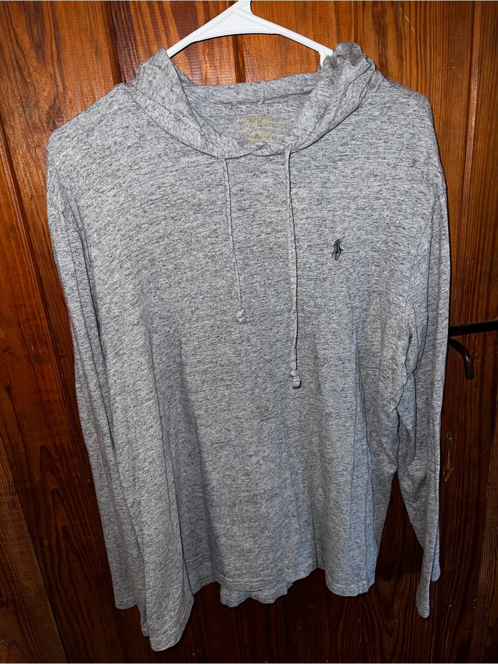 Ralph Lauren Heather Gray Long-Sleeve Hooded Tee